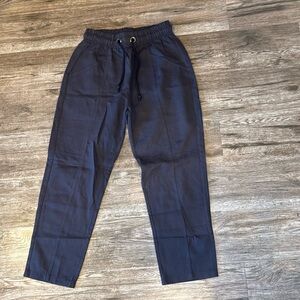 ZARA Navy Blue Drawstring Trousers